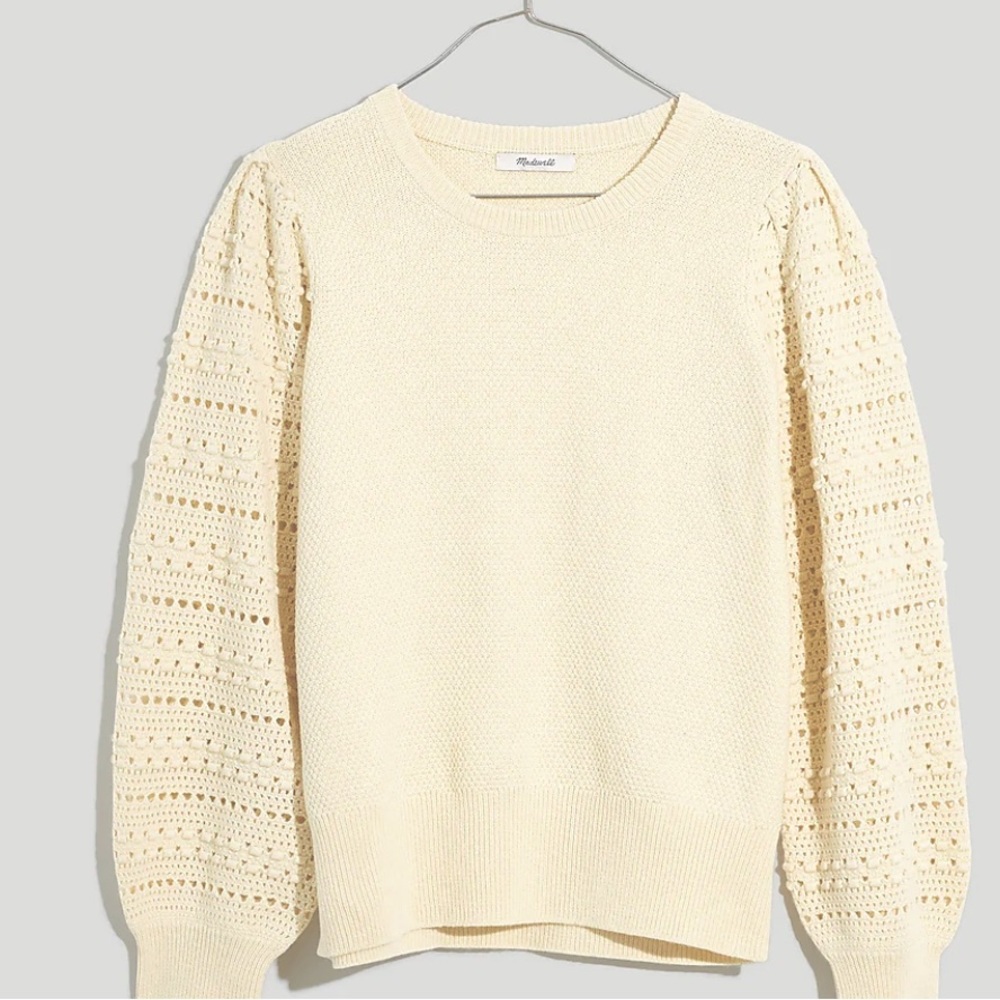LIKE NEW Madewell Bobble-Sleeve Pullover Sweater